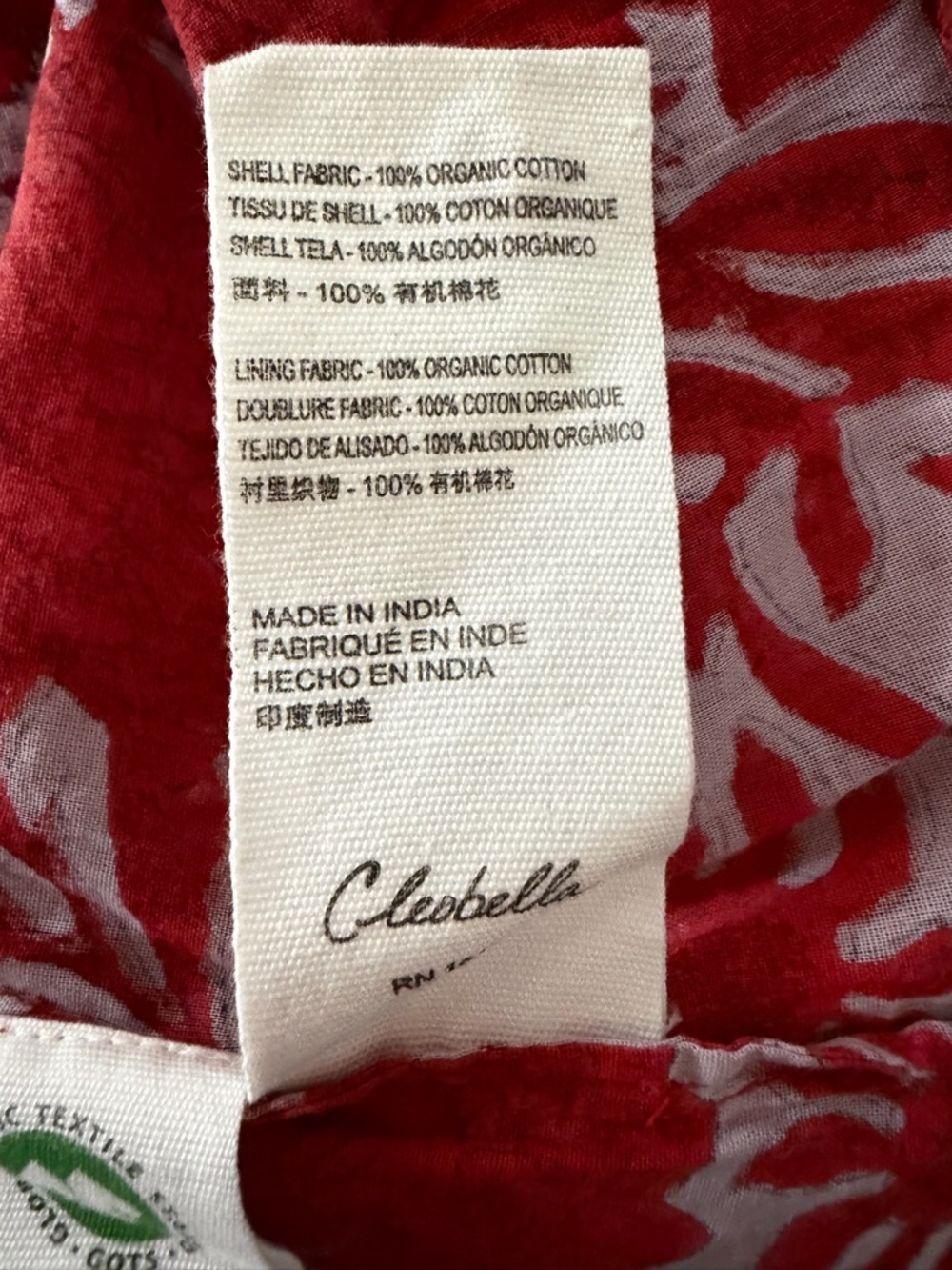 Cleobella Red Floral Organic Cotton Dress Boho Tassel Tie Peasant 36369 - Picture 10 of 11
